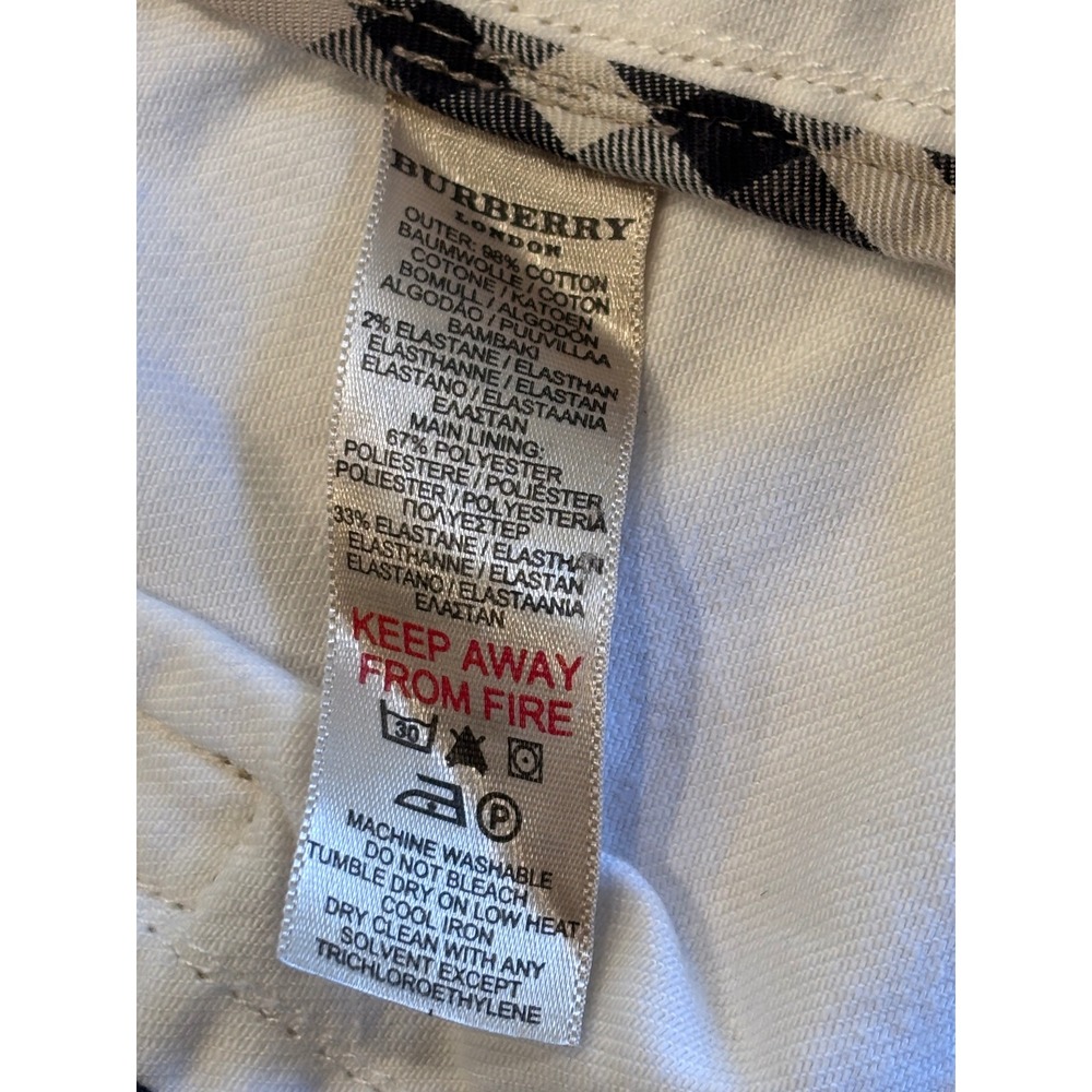 Burberry Kids White Denim Trucker Jacket 10Y 140 Classic Designer Logo Preppy - Picture 10 of 16